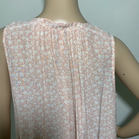 Madewell NWT Pink Silk Bellshift Print Tank Top XS - Picture 5 of 6